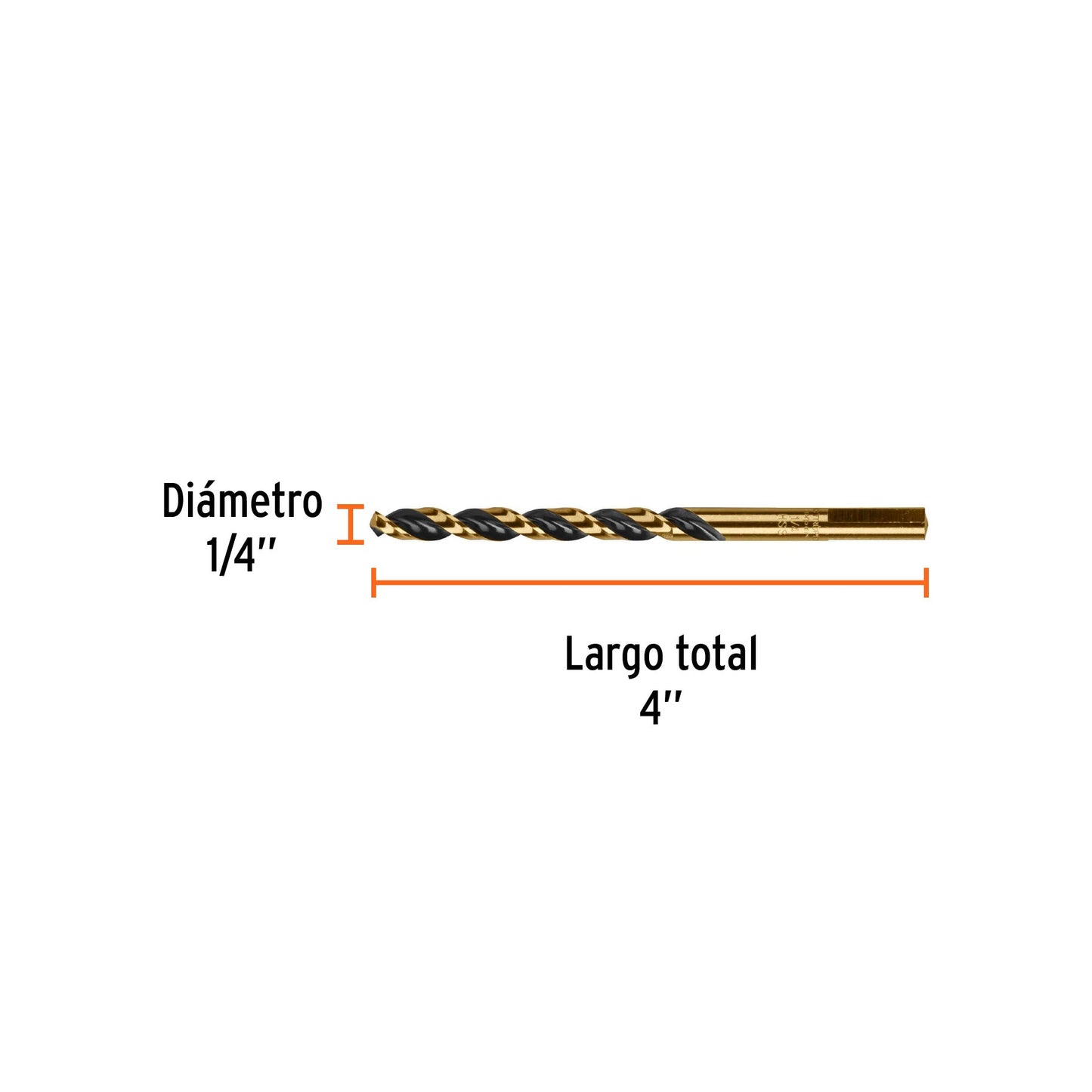 Broca para metal HSS, Turbo Steel 1/4"