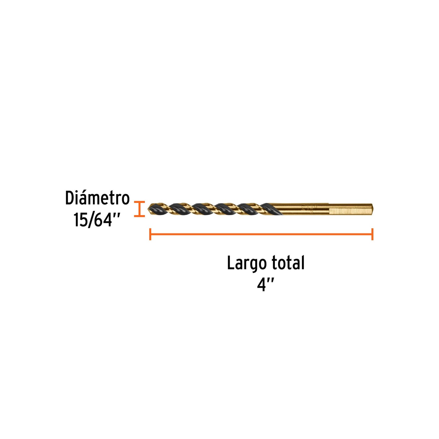 Broca para metal HSS, Turbo Steel 15/64"