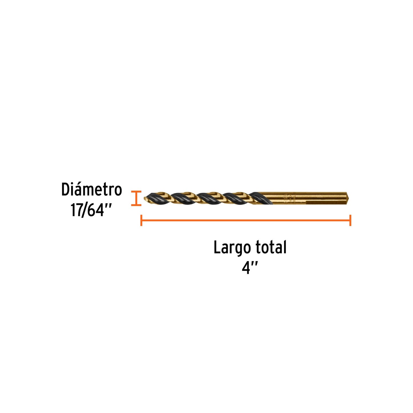 Broca para metal HSS, Turbo Steel 17/64"