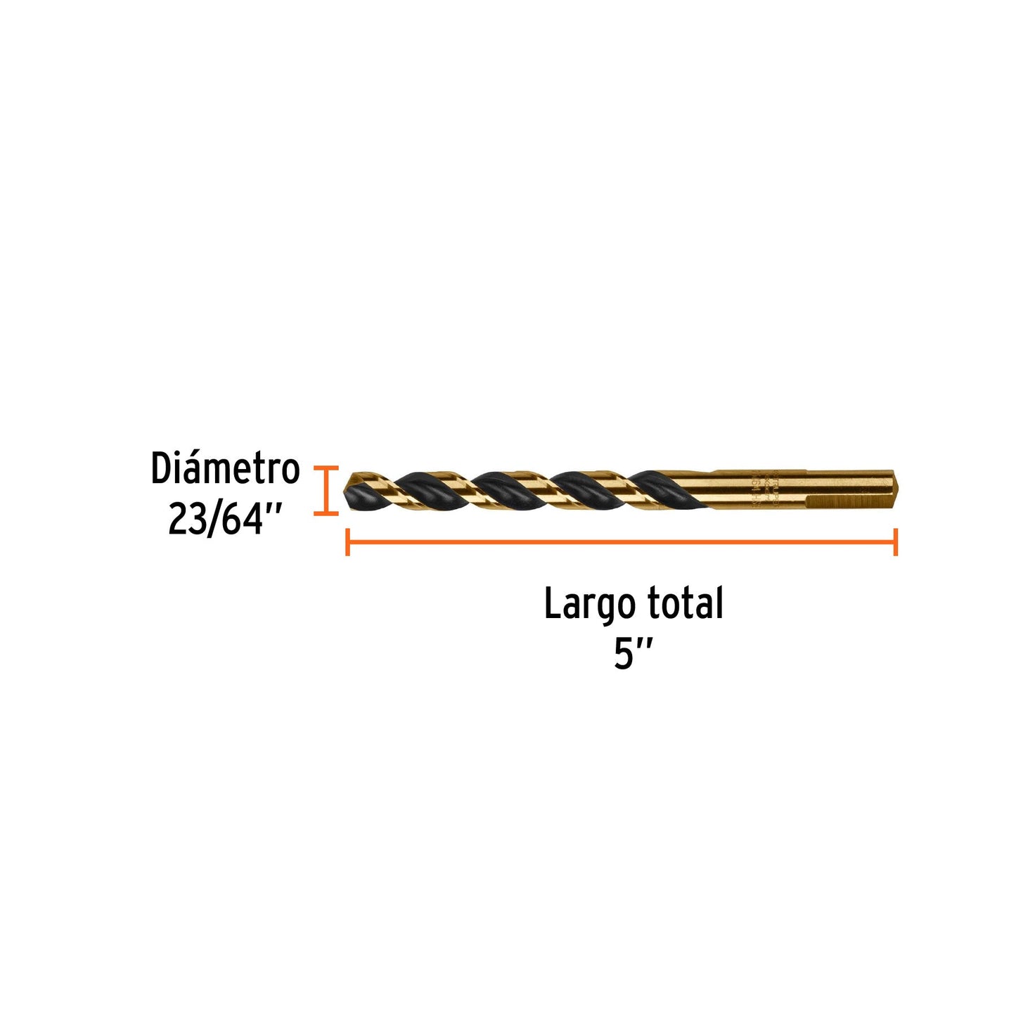 Broca para metal HSS, Turbo Steel 23/64"