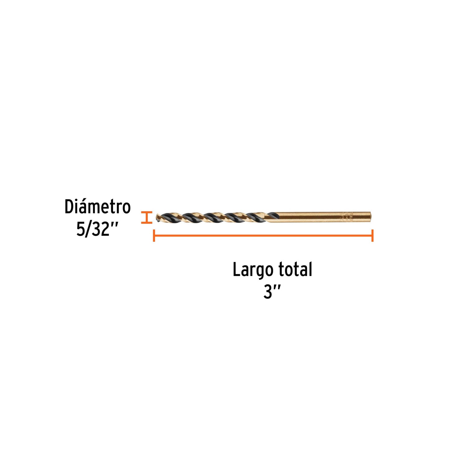 Broca para metal HSS, Turbo Steel 5/32"