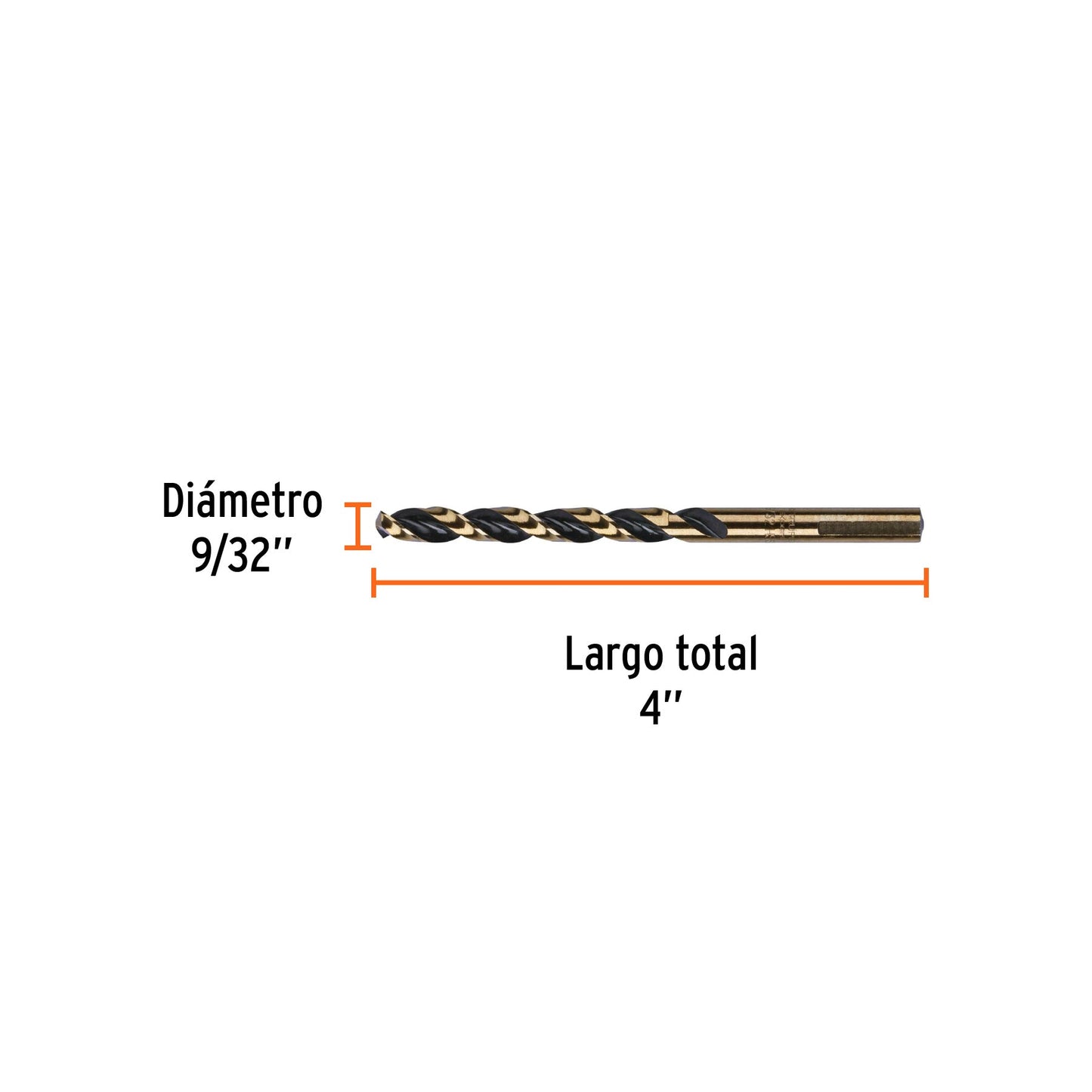 Broca para metal HSS, Turbo Steel 9/32"