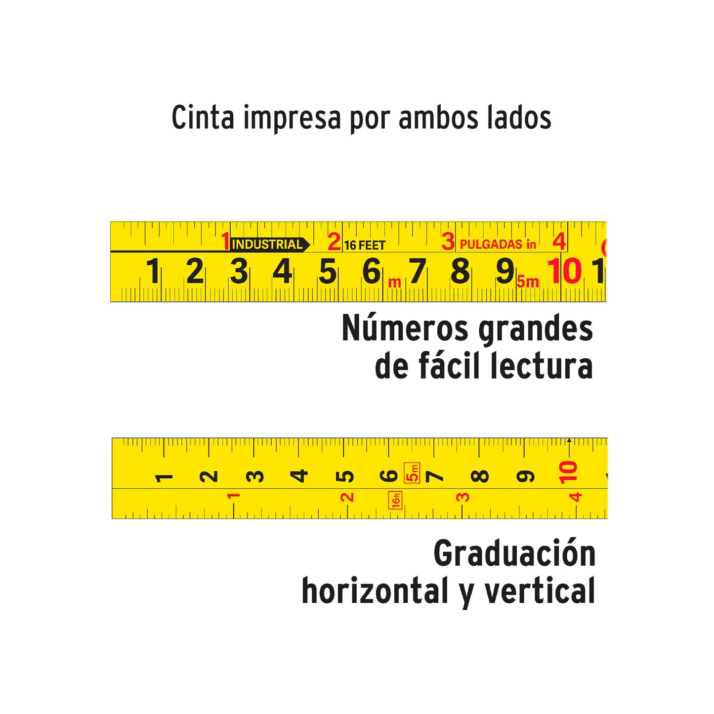 Flexómetros Gripper, resistentes a impactos 5 metros Truper