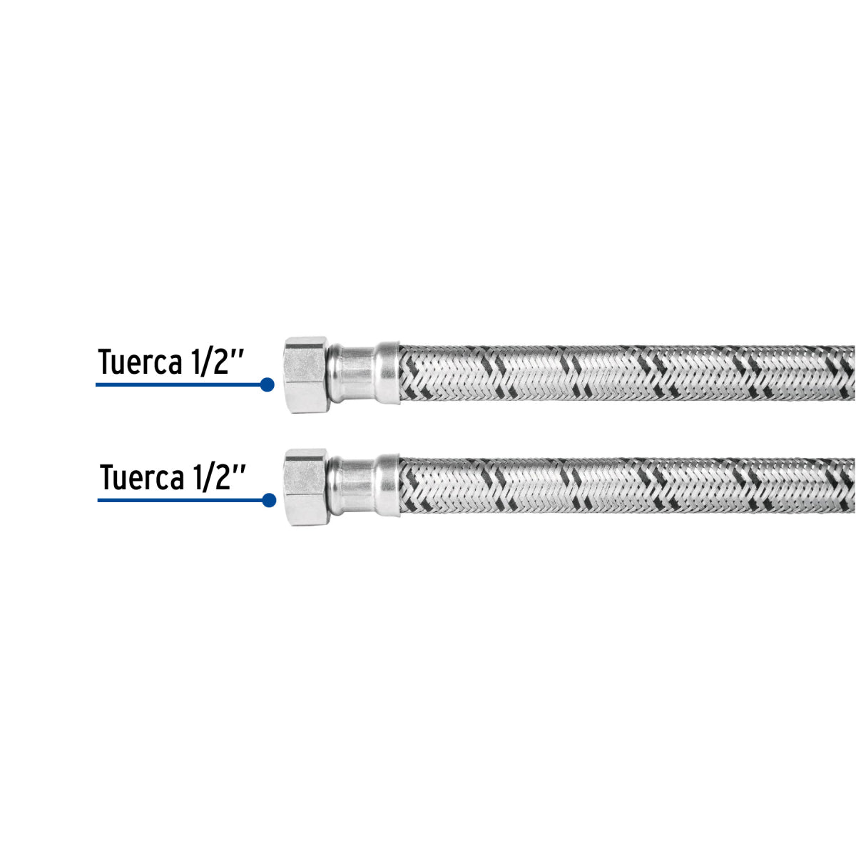 Manguera para boiler, acero inox, 1/2"x1/2", 60 cm, Foset